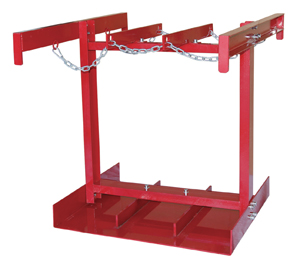 Steel cylinder caddy for gas cylinder transport